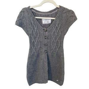 Aeropostale Y2k Size S Cable Knit 1/2 Button Short Sleeve Layering Cardigan
